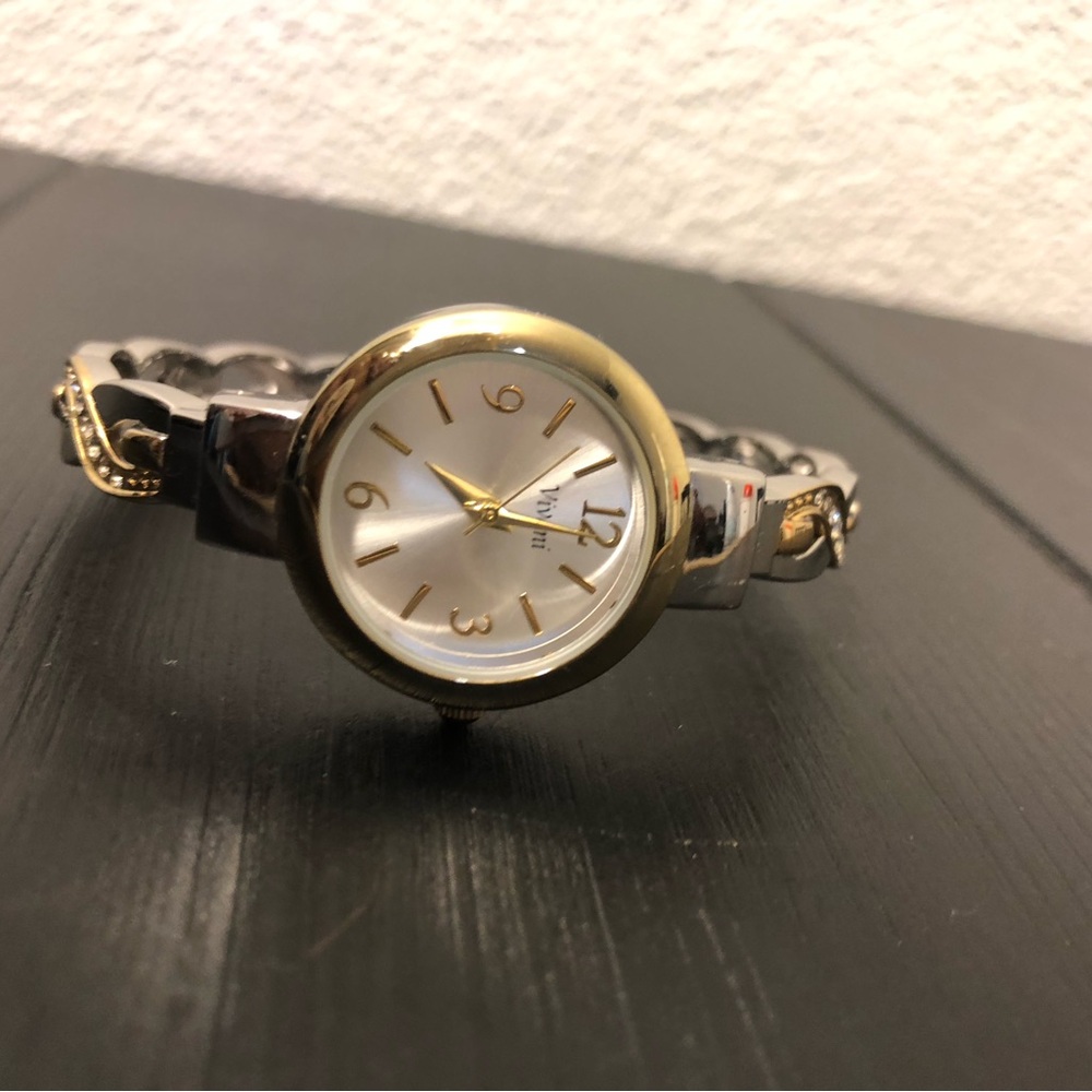 Vivani Two-Tone Watch with Chain Bracelet